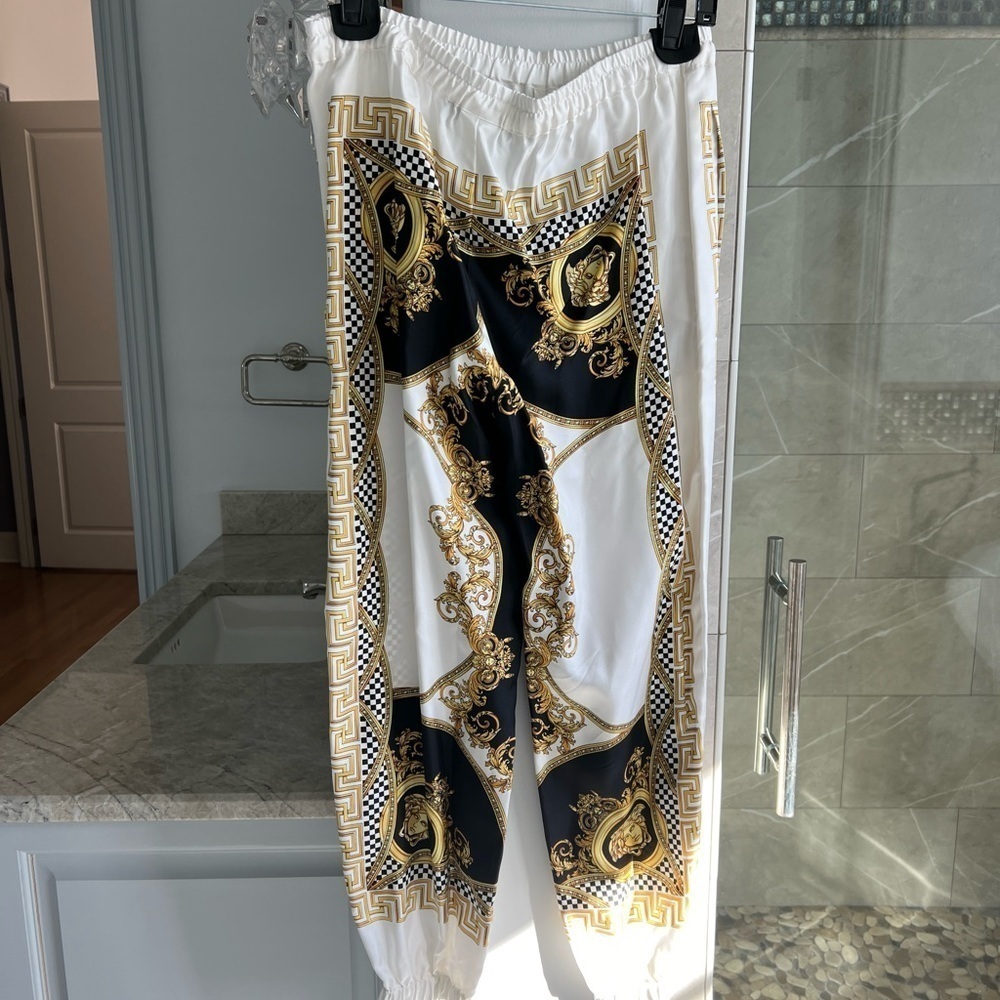 Versace Heritage Print Silk Joggers - Picture 15 of 15